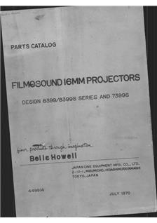 Bell and Howell 8399 manual. Camera Instructions.